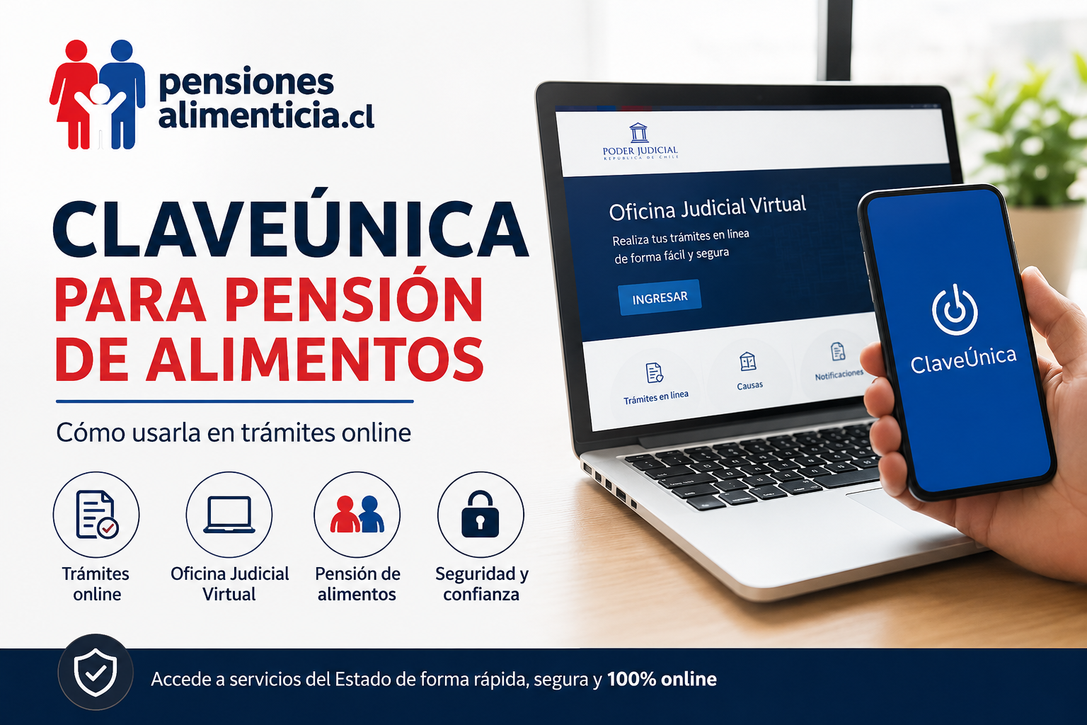 Imagen ilustrativa sobre claveÚnica para pensión de alimentos: cómo usarla en trámites online