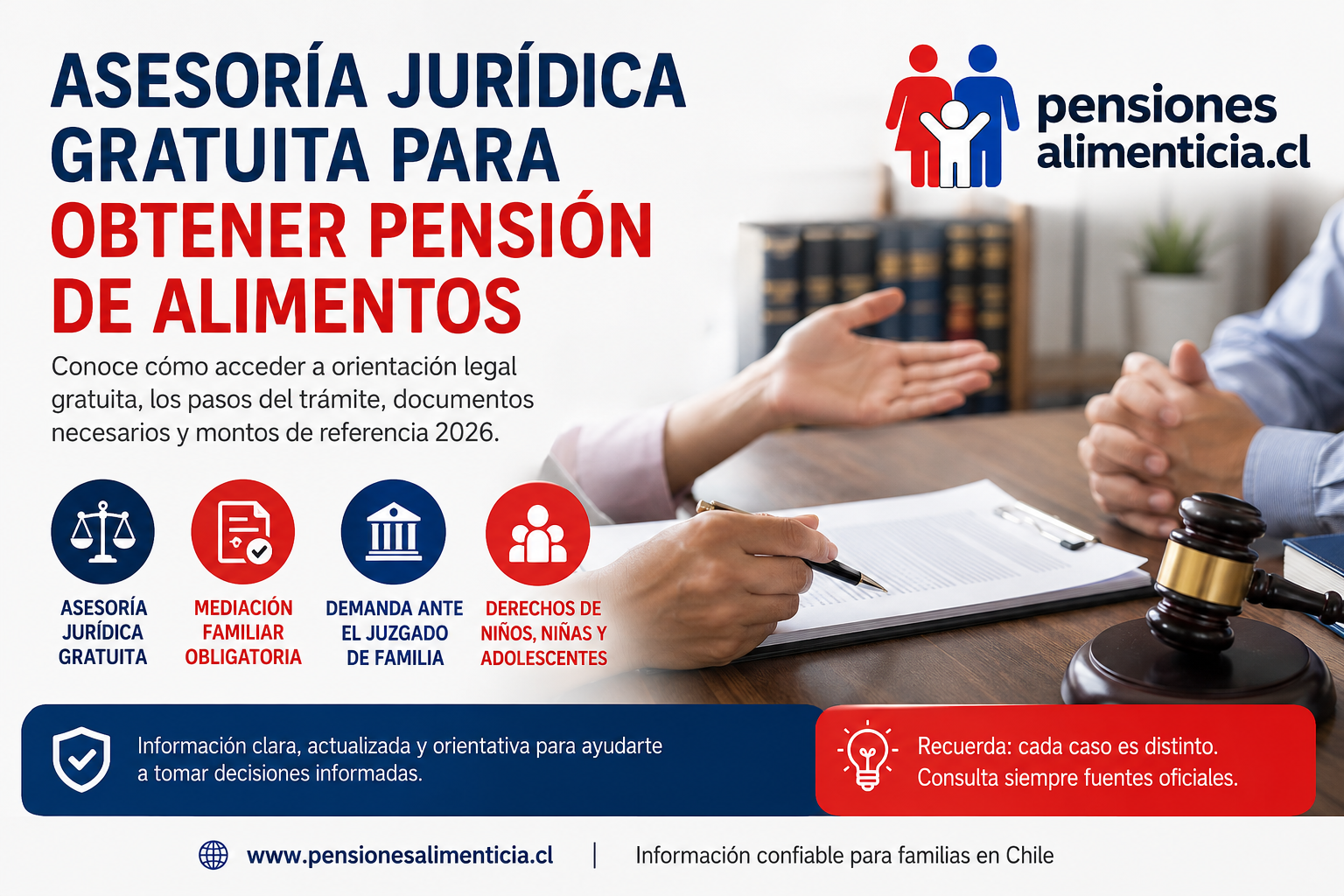 Imagen ilustrativa sobre asesoría jurídica gratuita para obtener pensión de alimentos en Chile