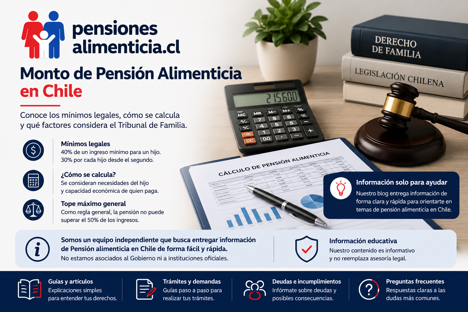 Imagen ilustrativa sobre monto de pensión alimenticia en Chile 2026