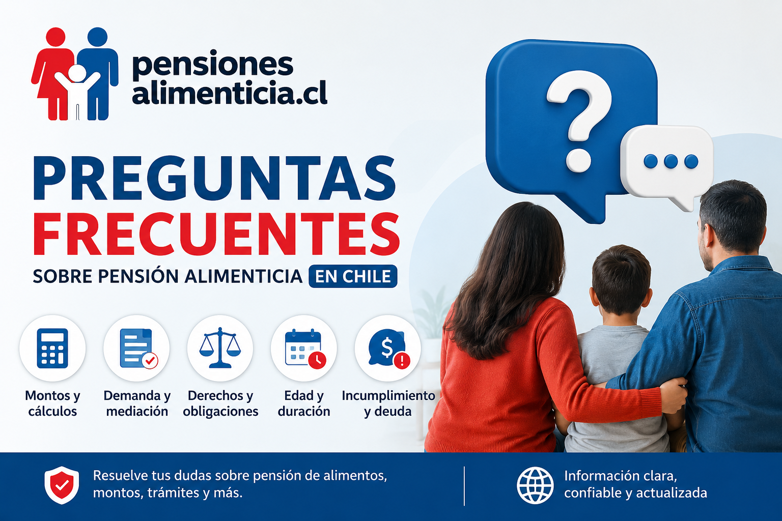 Imagen ilustrativa sobre preguntas frecuentes sobre pensión alimenticia en Chile